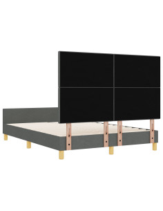Struttura del letto Grigio scuro 140 x 200 cm Tessuto 2