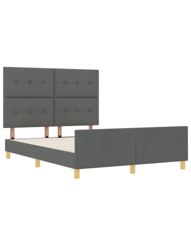 Struttura del letto Grigio scuro 140 x 200 cm Tessuto