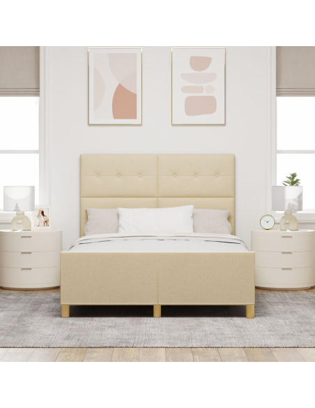Struttura del letto con testiera Crema 140 x 200 cm Tessuto