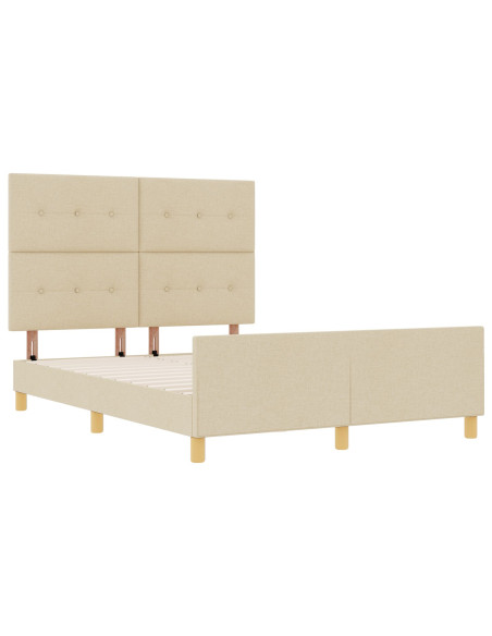 Struttura letto  crema 140x200 cm in tessuto
