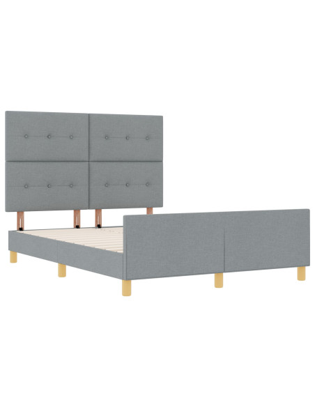 Struttura del letto Grigio chiaro 160 x 200 cm Tessuto