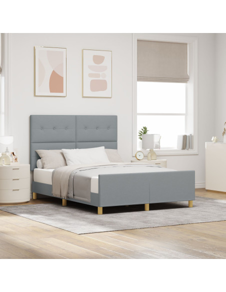 Struttura del letto Grigio chiaro 160 x 200 cm Tessuto