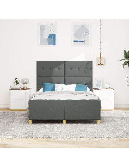 Struttura del letto Grigio scuro 160 x 200 cm Tessuto