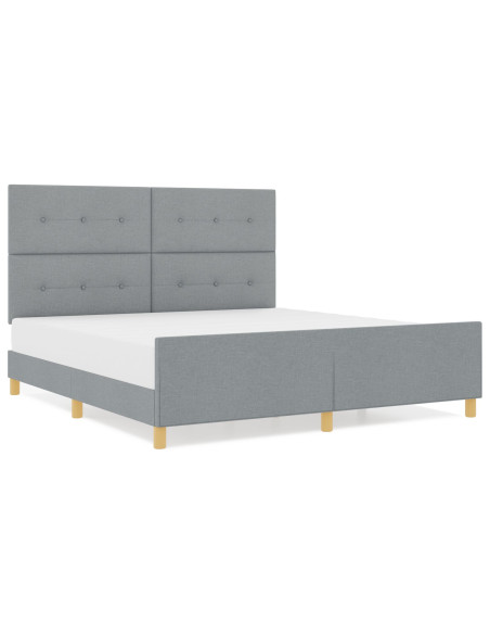 Letto  Grigio chiaro 180x200 cm in tessuto