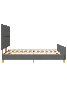 Struttura del letto Grigio scuro 180 x 200 cm Tessuto