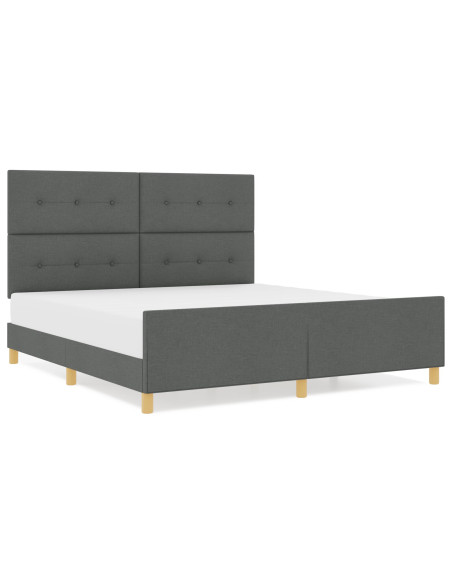 Struttura del letto Grigio scuro 180x200 cm Tessuto