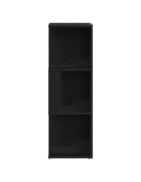 Armadio Angolare  Nero Rovere 33x33x100 cm in Legno Ingegnerizzato