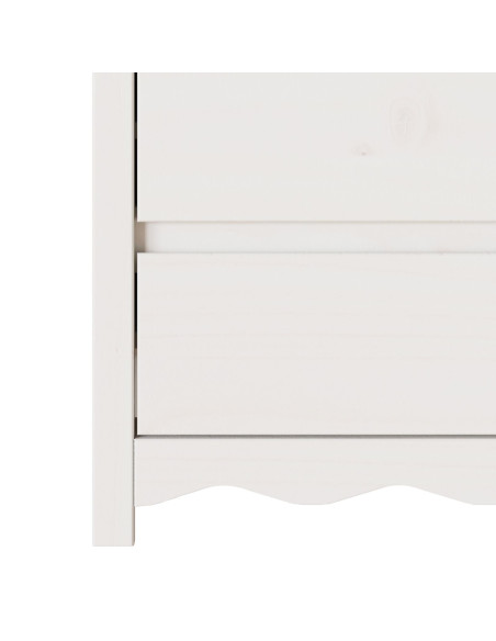 Cassettiera  ""DRAMMEN"" Bianca 76,5x40x91 cm Legno Massello Pino