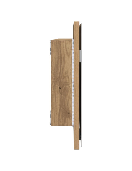 Mobile da bagno con specchio  con luce LED in rovere artigianale 80x37 cm