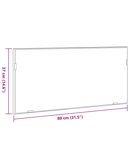 Mobile da bagno con specchio  con luce LED in rovere artigianale 80x37 cm