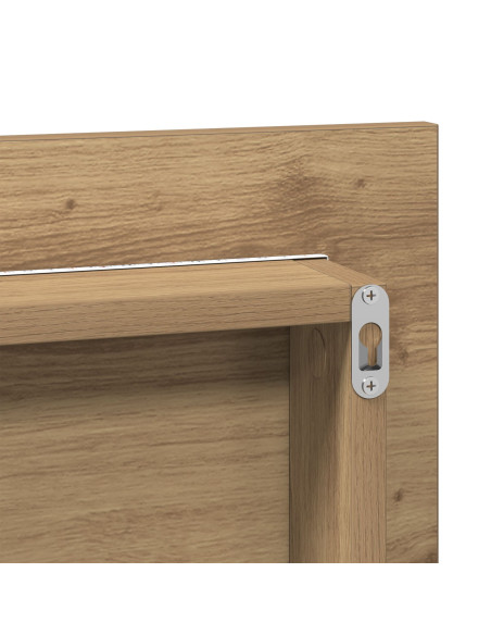 Mobile da bagno con specchio  con luce LED in rovere artigianale 80x37 cm