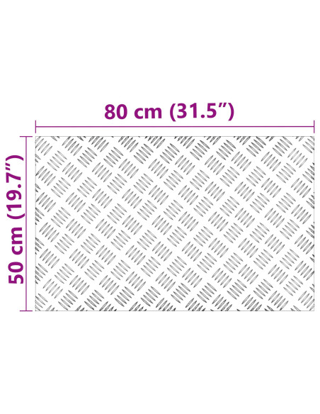 Piastra di Alluminio Antiscivolo 2 pz 80x50 cm