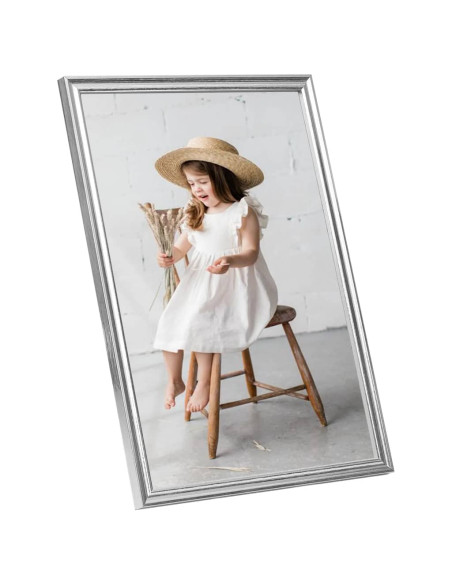 Cornici Foto Collage 5 pz per Parete Argento 70x90cm in MDF