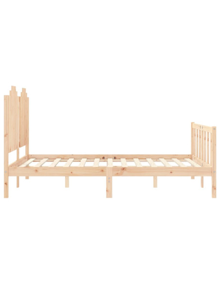 Letto senza Materasso 140x190 cm in Legno Massello di Pino