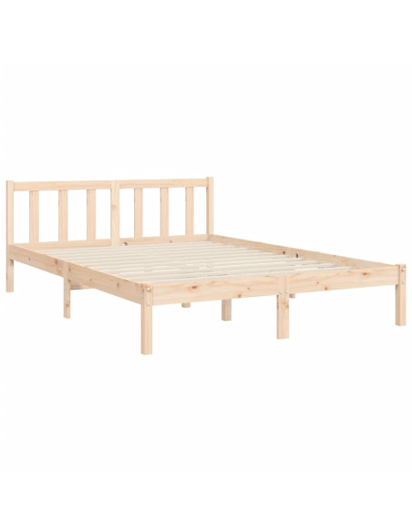 Letto senza Materasso 140x190 cm in Legno Massello di Pino