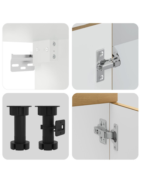 Armadio da Cucina  ""Kalmar"" con Doppio Lavabo Rovere Artigianale Legno Ingegnerizzato