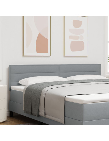 Testiera con testiera Grigio chiaro 180 cm Pelle Sintetica