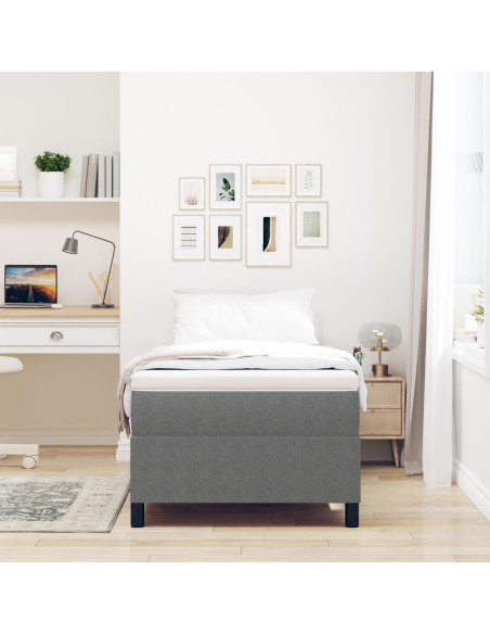 Letto a molle  con materasso Grigio 90x200 cm Tessuto corda