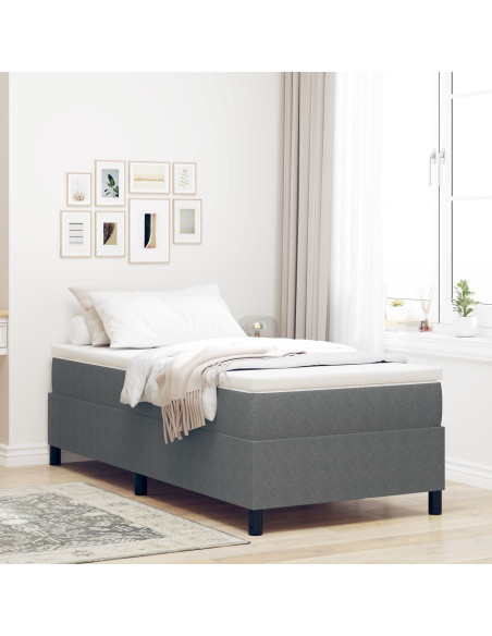 Letto a Molle Insacchettate con Materasso Grigio Chiaro 100x200 cm Tessuto in Corduroy