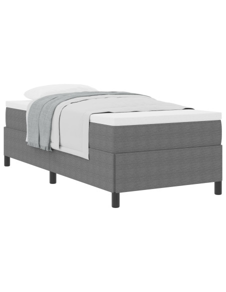 Letto a molle Grigio chiaro 80 x 200 cm Velluto