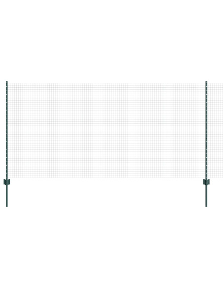 Recinzione in Filo Saldato  con 5 Poste U Verde 1.2x10 m Acciaio