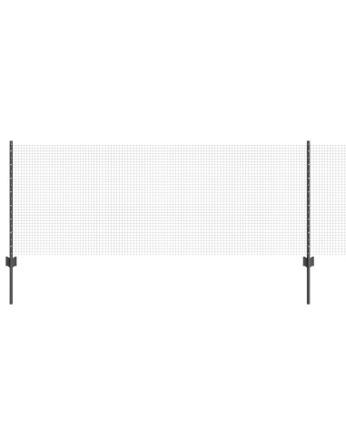 Recinzione con Posto Grigio 0,8 x 10 m Acciaio e PVC