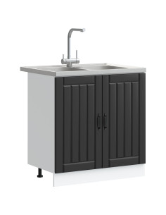 Mobile da cucina Lucca Nero 80 x 46 x 81,5 cm Legno multistrato 2