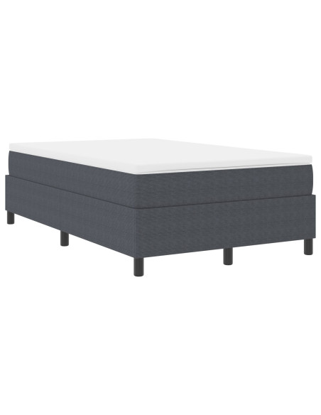 Letto con Box Spring e Materasso Grigio Scuro 120x200 cm Tessuto in Corduroy