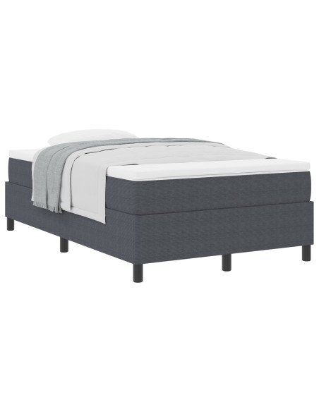Letto con Box Spring e Materasso Grigio Scuro 120x200 cm Tessuto in Corduroy