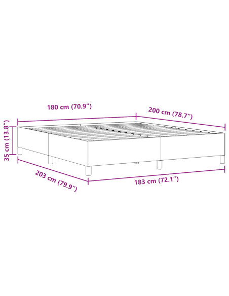 Struttura Letto Grigio Chiaro 180x200 cm in Tessuto Vellutato