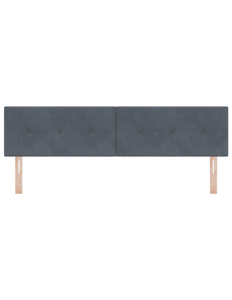 Testiera in velluto grigio scuro con bottoni 180 cm