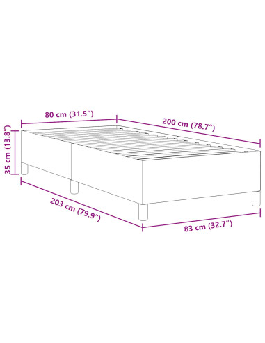 Letto a molle Crema 80 x 200 cm Velluto