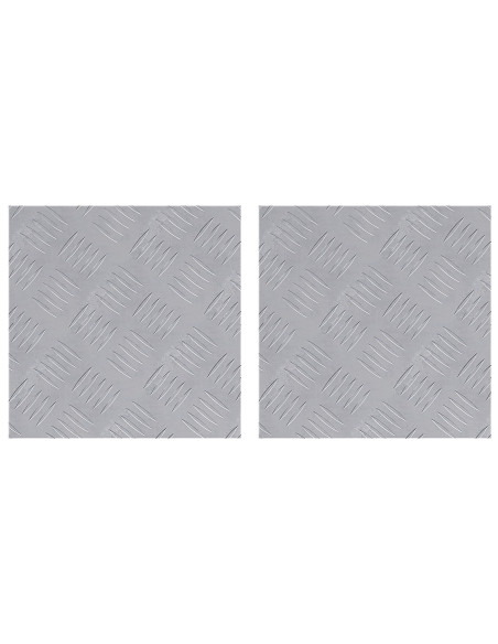 Piastre in Alluminio a Quadretti 2 pz Antiscivolo 30x30 cm