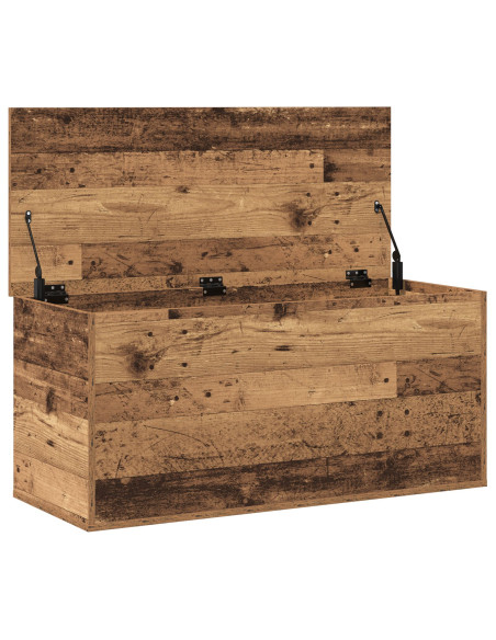 Scatola di Stoccaggio  con Coperchio in Legno Antico 100x42x46 cm in Legno Ingengnerizzato