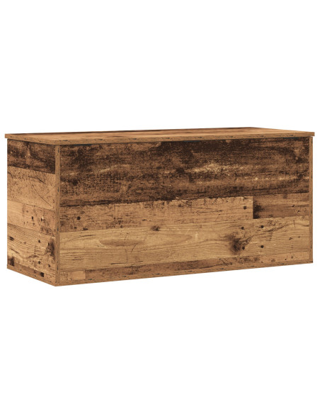 Scatola di Stoccaggio  con Coperchio in Legno Antico 100x42x46 cm in Legno Ingengnerizzato