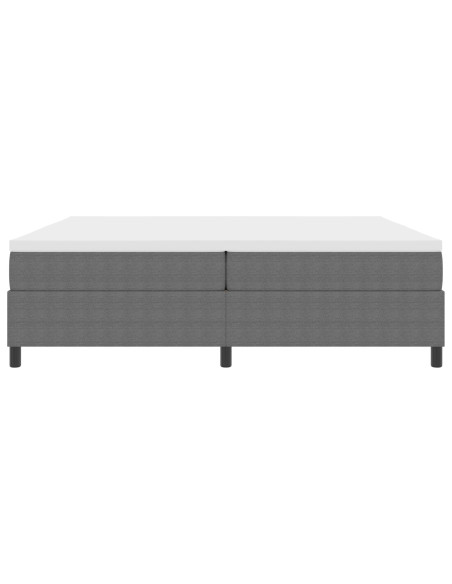 Letto Box Spring  con Materasso Grigio Chiaro 200x200 cm Tessuto in Corduroy