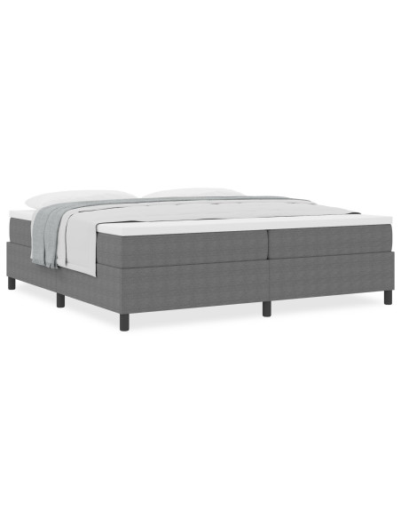 Letto Box Spring  con Materasso Grigio Chiaro 200x200 cm Tessuto in Corduroy