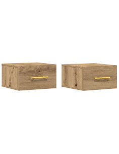 Armadio da Notte 2 pcs Rovere artigianale 35 x 35 x 20 cm