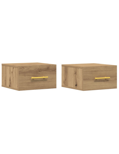 Armadio da Notte 2 pcs Rovere artigianale 35 x 35 x 20 cm