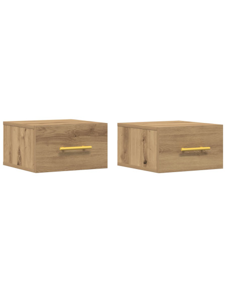 Armadio da Notte 2 pcs Rovere artigianale 35 x 35 x 20 cm