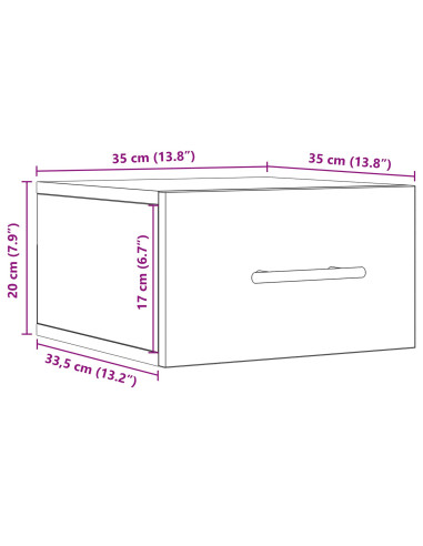 Armadio da Notte 2 pcs Rovere artigianale 35 x 35 x 20 cm
