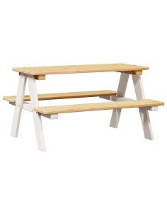 Tavolo per Bambini con Panche IRUN 90x79,5x50 cm Legno Massello 2
