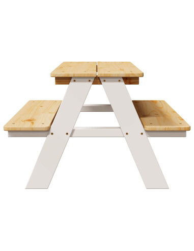 Tavolo per Bambini con Panche IRUN 90x79,5x50 cm Legno Massello