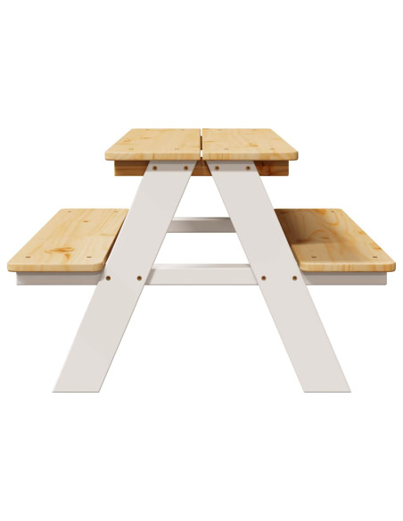 Tavolo per Bambini con Panche IRUN 90x79,5x50 cm Legno Massello