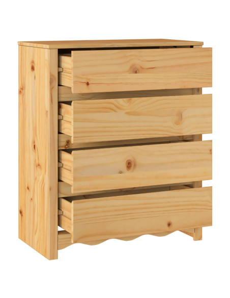 Cassettiera ""DRAMMEN"" 76,5x40x91 cm Legno Massello di Pino