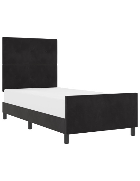Letto a molle con testiera Nero 90 x 190 cm Velluto