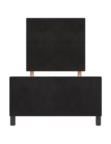 Letto a molle con testiera Nero 90 x 190 cm Velluto