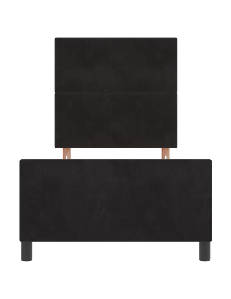 Letto a molle con testiera Nero 90 x 190 cm Velluto
