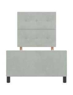Letto a molle con testiera Grigio chiaro 90 x 190 cm Velluto 2