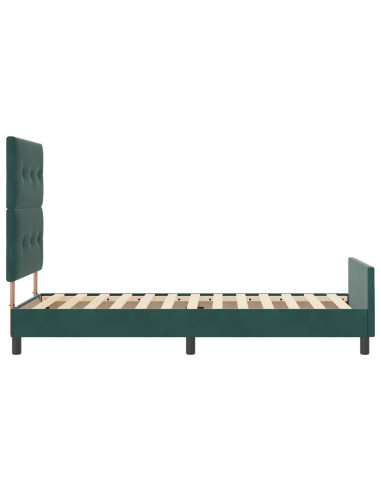 Letto a molle con testiera Verde Scuro 80 x 200 cm Velluto